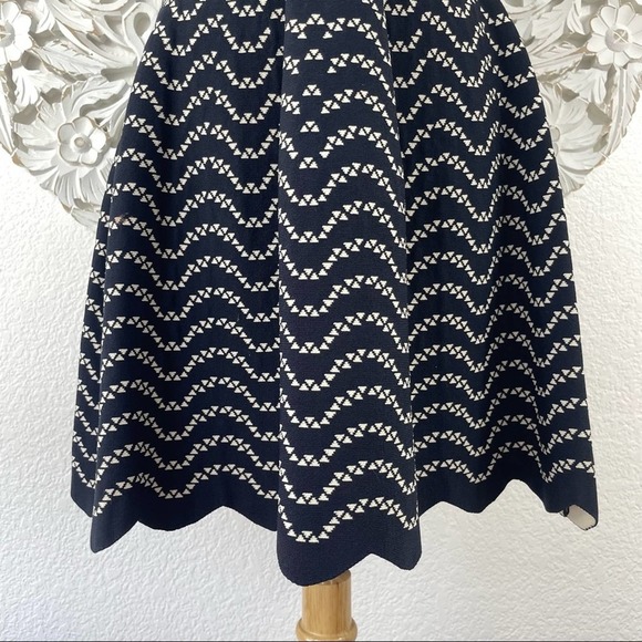 {Ted Baker} Navy/Ivory Bryena Jacquard Fit & Flare Knit Dress, US Size 2 - Picture 5 of 12